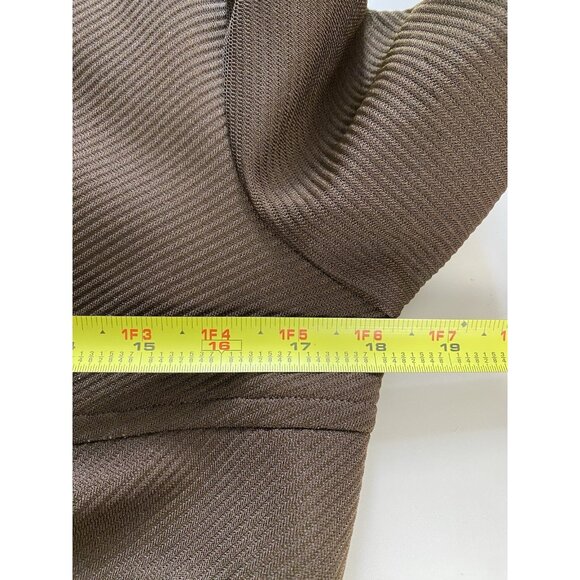 Vintage David Crystal Fashion Brown Short Sleeve Dress Size S 1960s Polyester - Picture 9 of 12